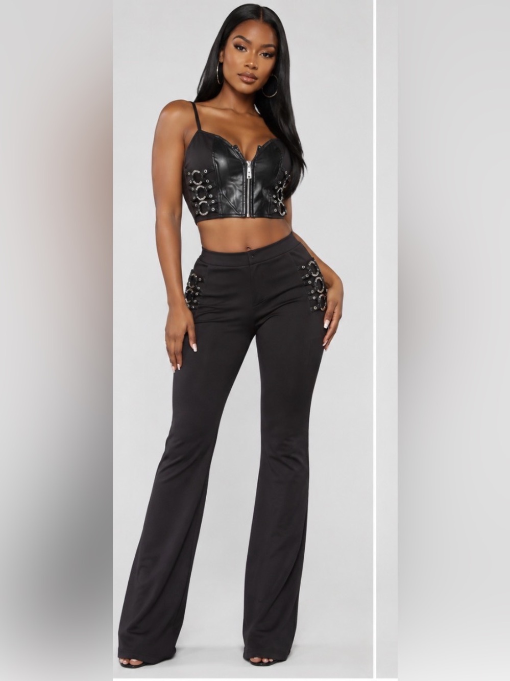 Black Corset two pice pants set